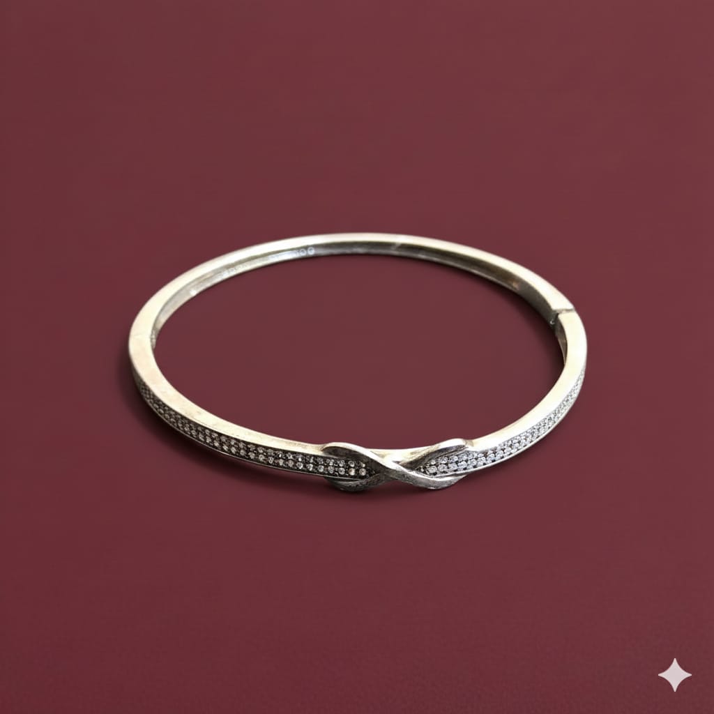 925 Silver Infinity Bangle - 925 Silver Bangle - Embellish Gold Jewelry & Diamond