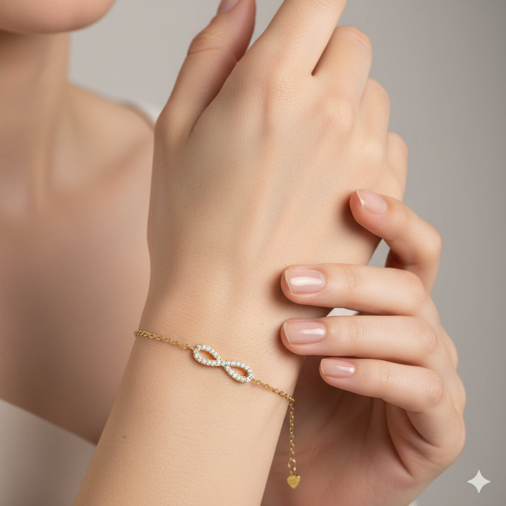 925 Silver Infinity Bracelet - 925 Silver Bracelet - Embellish Gold Jewelry & Diamond