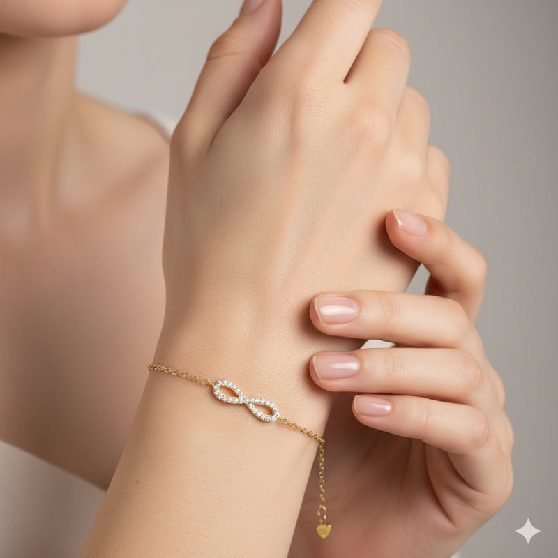 925 Silver Infinity Bracelet - 925 Silver Bracelet - Embellish Gold Jewelry & Diamond