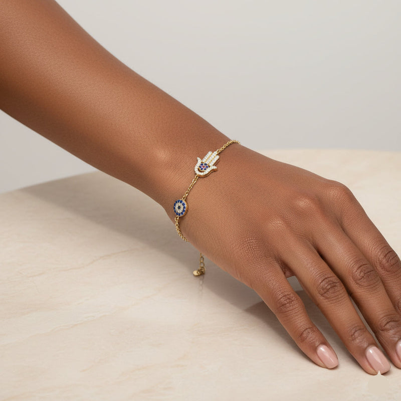 925 Silver Hamsa Bracelet - 925 Silver Bracelet - Embellish Gold Jewelry & Diamond