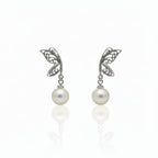 925 Silver Butterfly Pearl Earrings