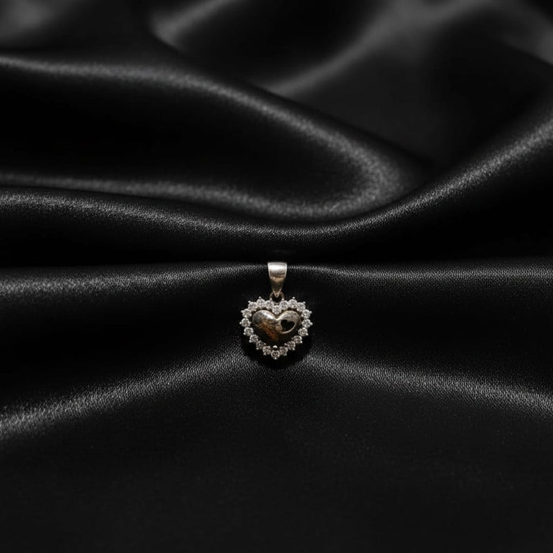 925 Silver Double Heart Pendant - 925 Silver Pendant - Embellish Gold Jewelry & Diamond