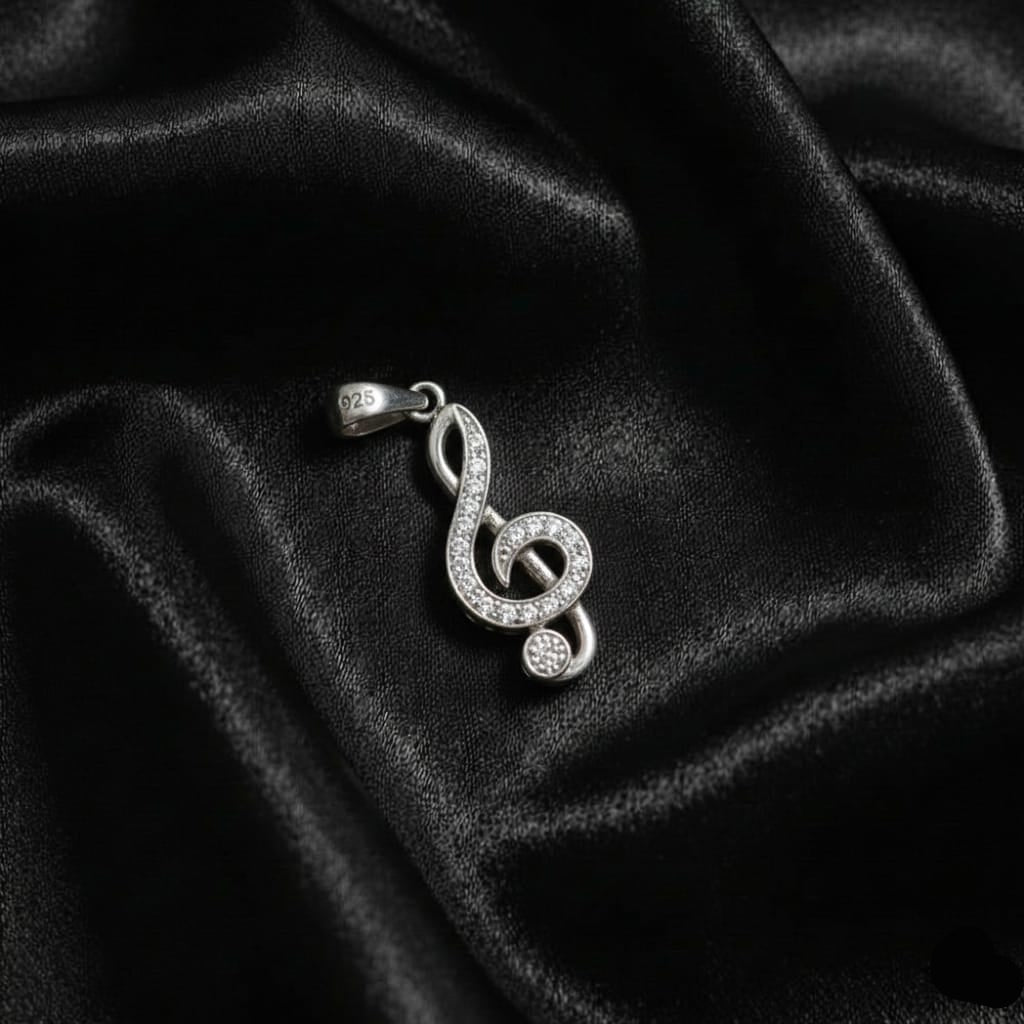 925 Silver G Clef Pendant - 925 Silver Pendant - Embellish Gold Jewelry & Diamond