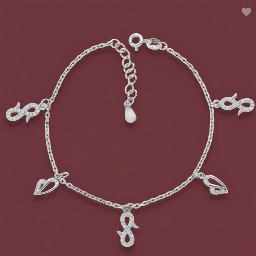 925 Silver Infinity Heart Bracelet - 925 Silver Bracelet - Embellish Gold Jewelry & Diamond