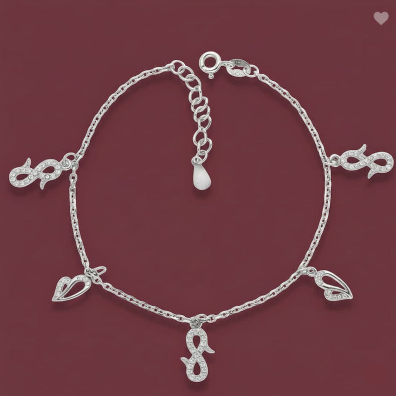 925 Silver Infinity Heart Bracelet - 925 Silver Bracelet - Embellish Gold Jewelry & Diamond