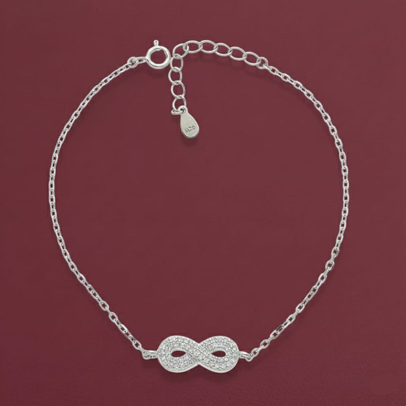 925 Silver Dia Infinity Bracelet - 925 Silver Bracelet - Embellish Gold Jewelry & Diamond
