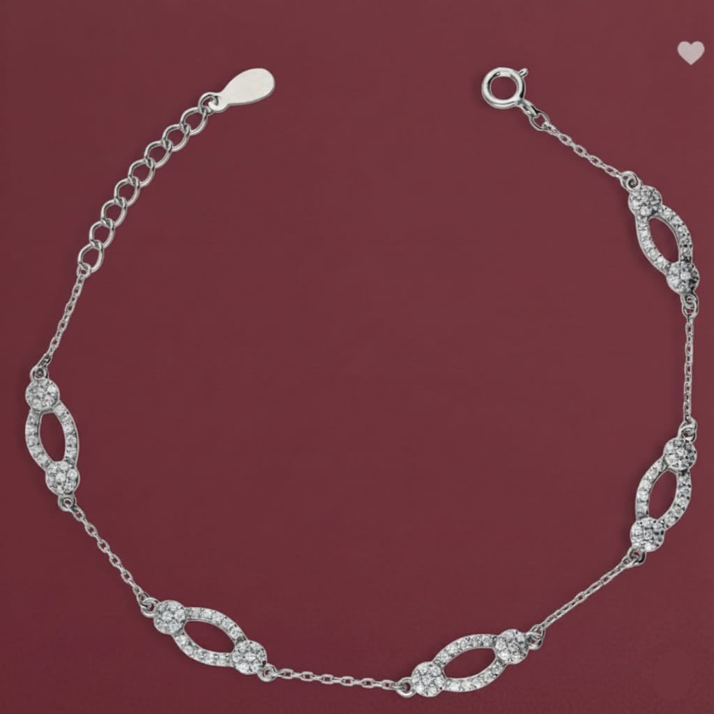 925 Silver Oval Bracelet - 925 Silver Bracelet - Embellish Gold Jewelry & Diamond