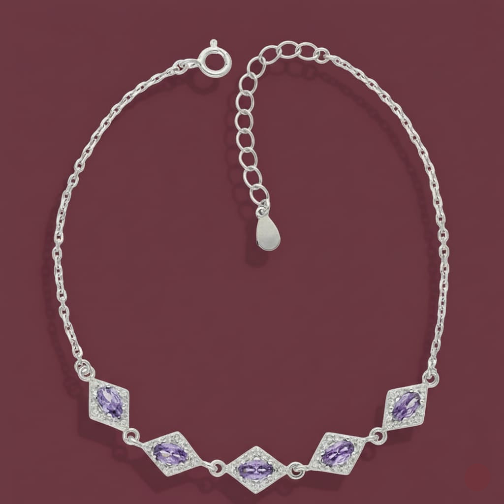 925 Silver 5 Dias Bracelet - 925 Silver Bracelet - Embellish Gold Jewelry & Diamond