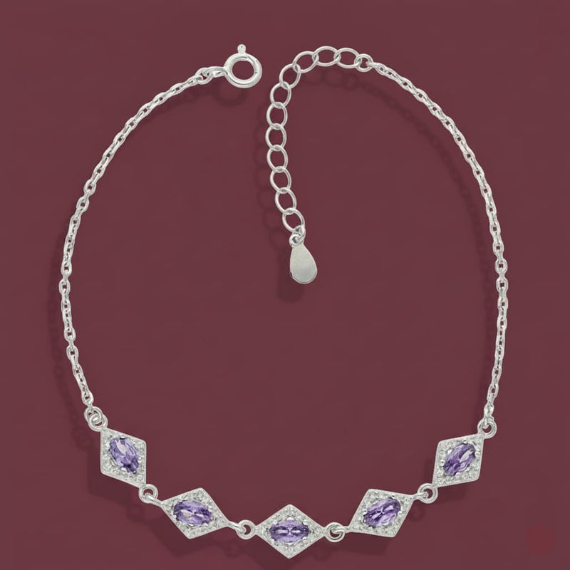 925 Silver 5 Dias Bracelet - 925 Silver Bracelet - Embellish Gold Jewelry & Diamond