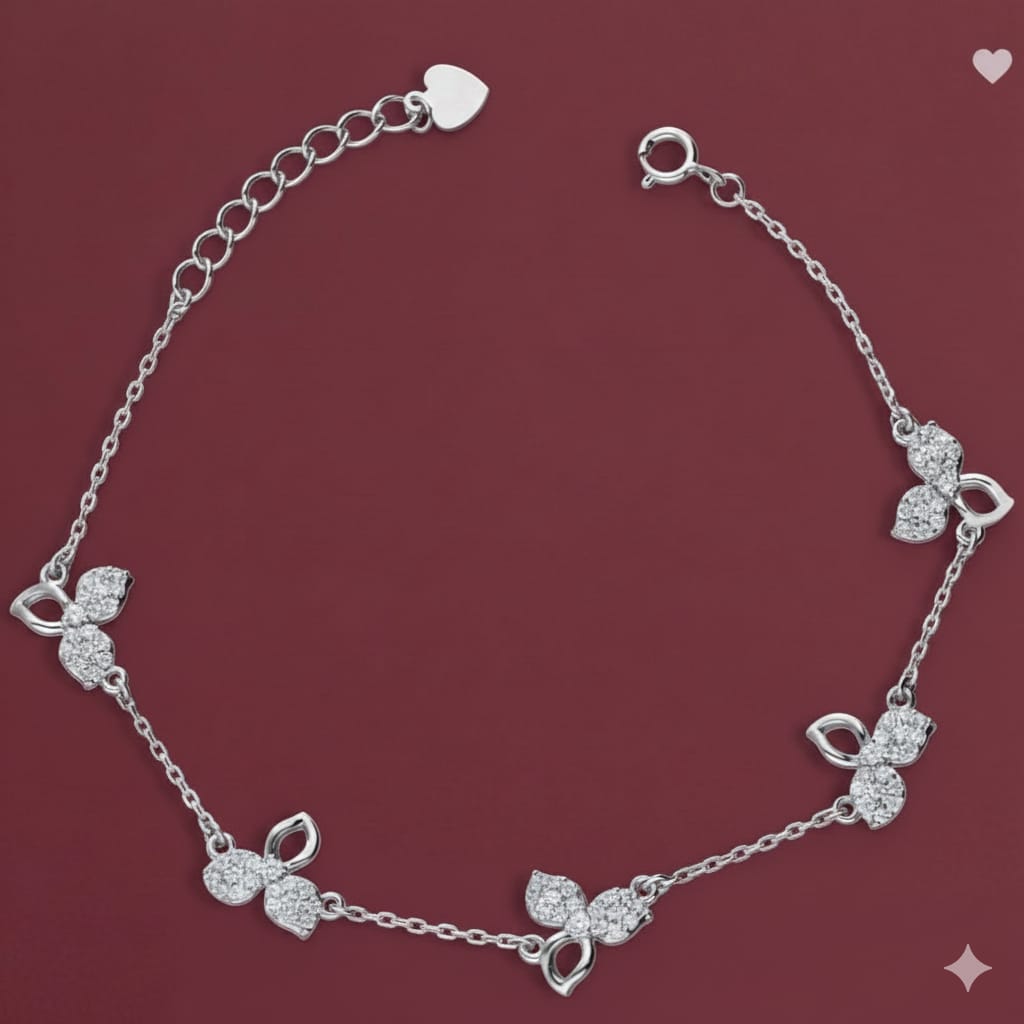 925 Silver Three Petals Bracelet