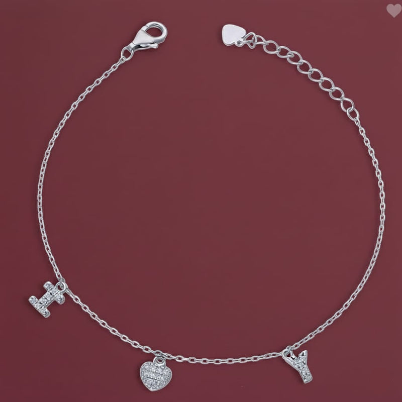 925 Silver I Love You Bracelet - 925 Silver Bracelet - Embellish Gold Jewelry & Diamond