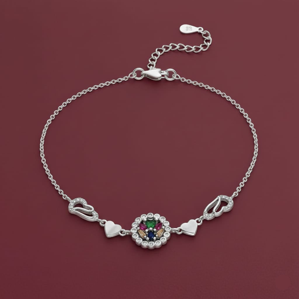 925 Silver Heart Round Bracelet - New Launch - Embellish Gold Jewelry & Diamond
