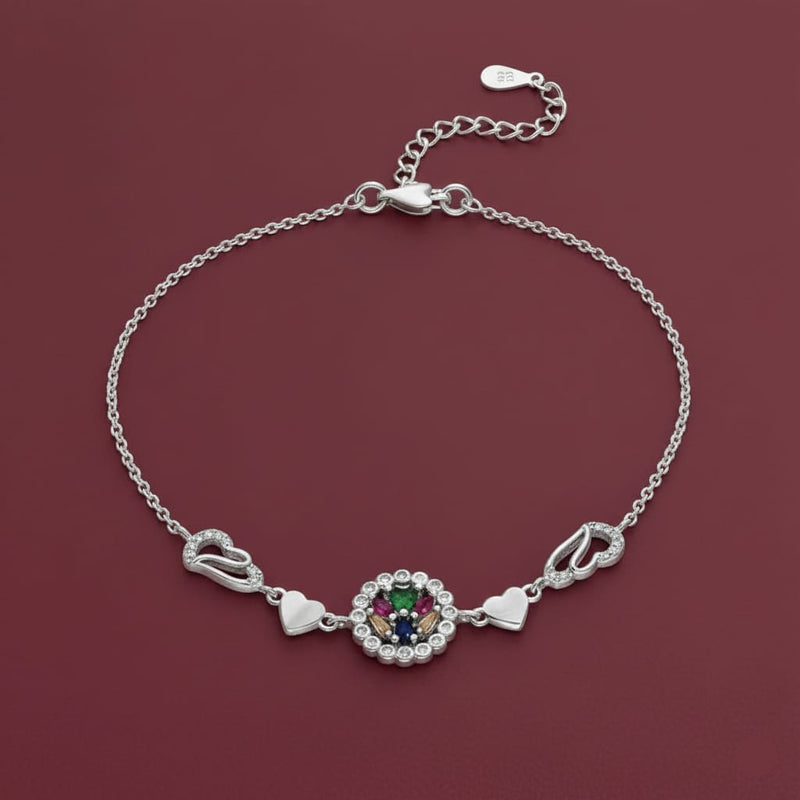 925 Silver Heart Round Bracelet - Silver Bracelets For Women - Embellish Gold Jewelry & Diamond
