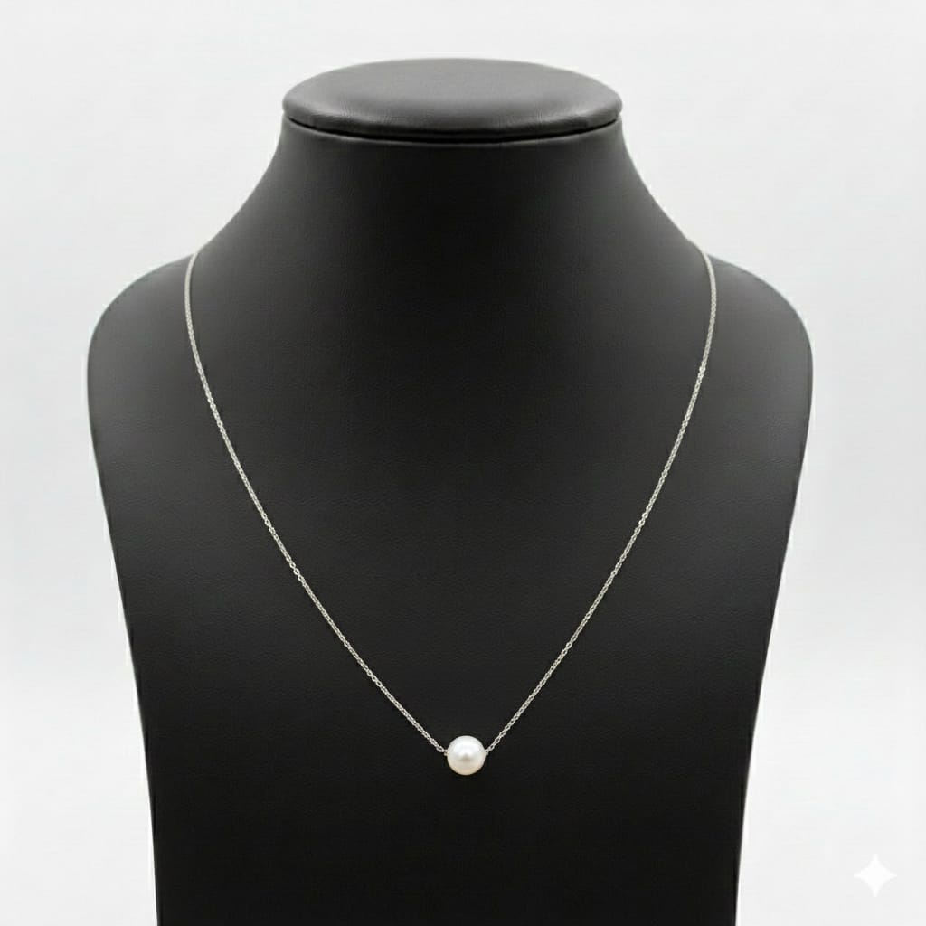 925 Silver Pearl Necklace - 925 Silver Necklace - Embellish Gold Jewelry & Diamond