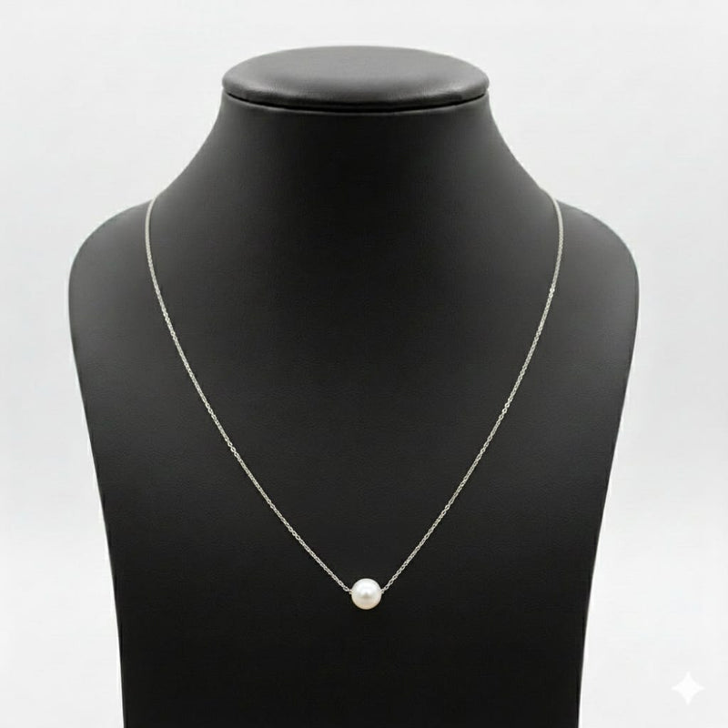 925 Silver Pearl Necklace - 925 Silver Necklace - Embellish Gold Jewelry & Diamond