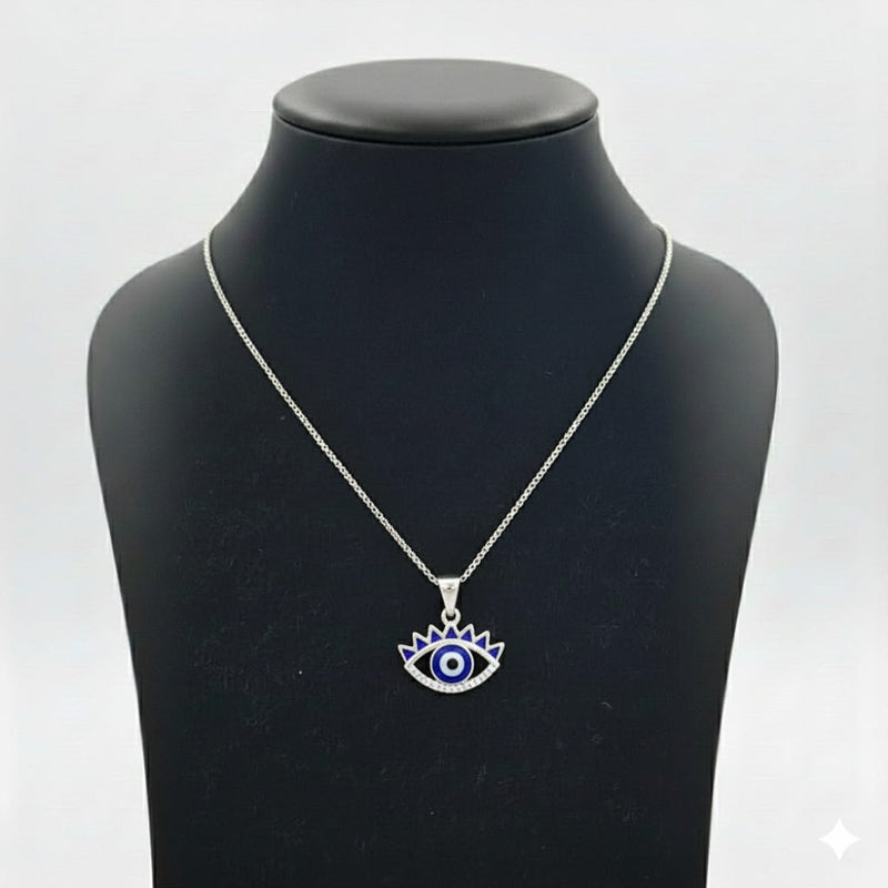 925 Silver Blue Evil Eye Necklace - 925 Silver Necklace - Embellish Gold Jewelry & Diamond
