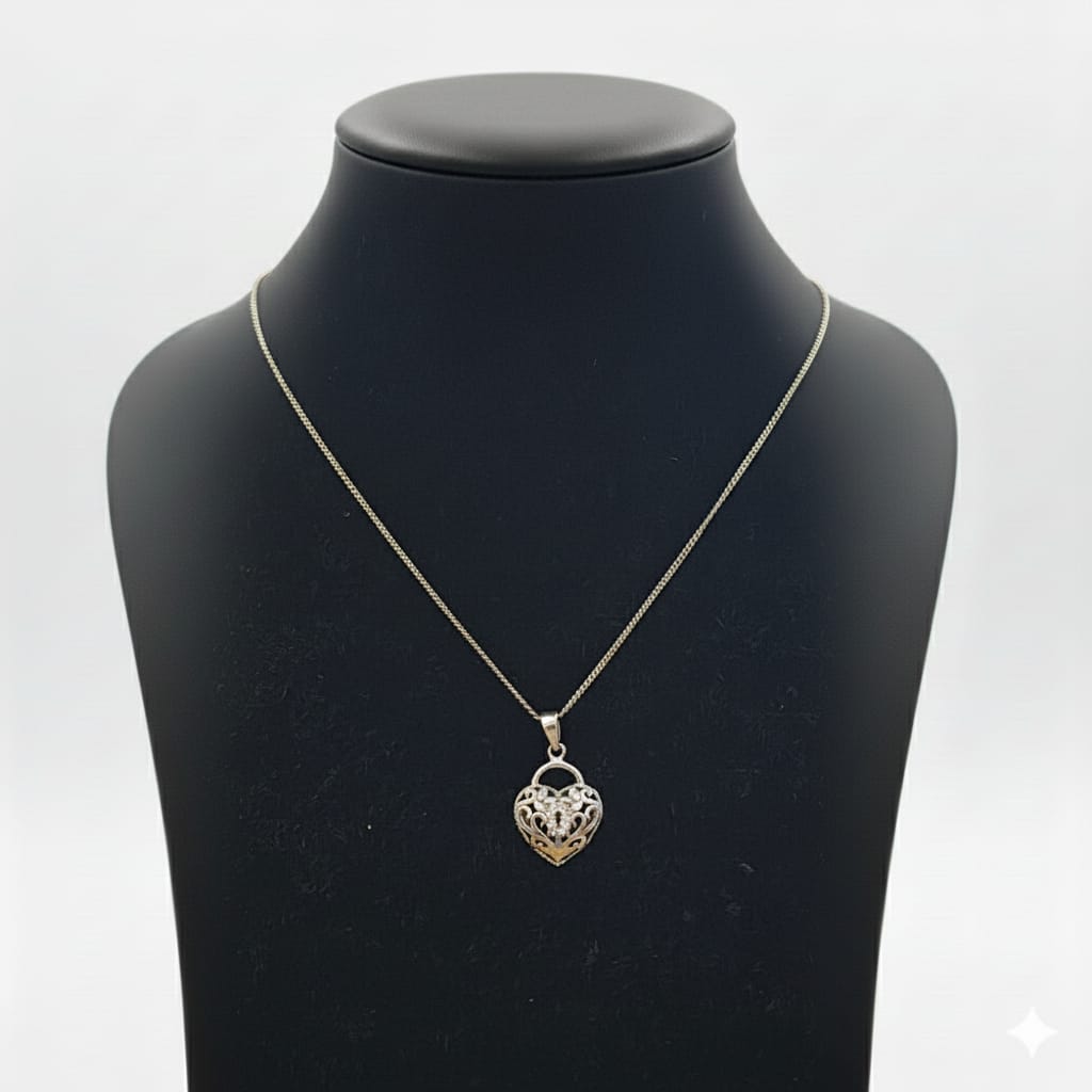 925 Silver Ind Heart Necklace