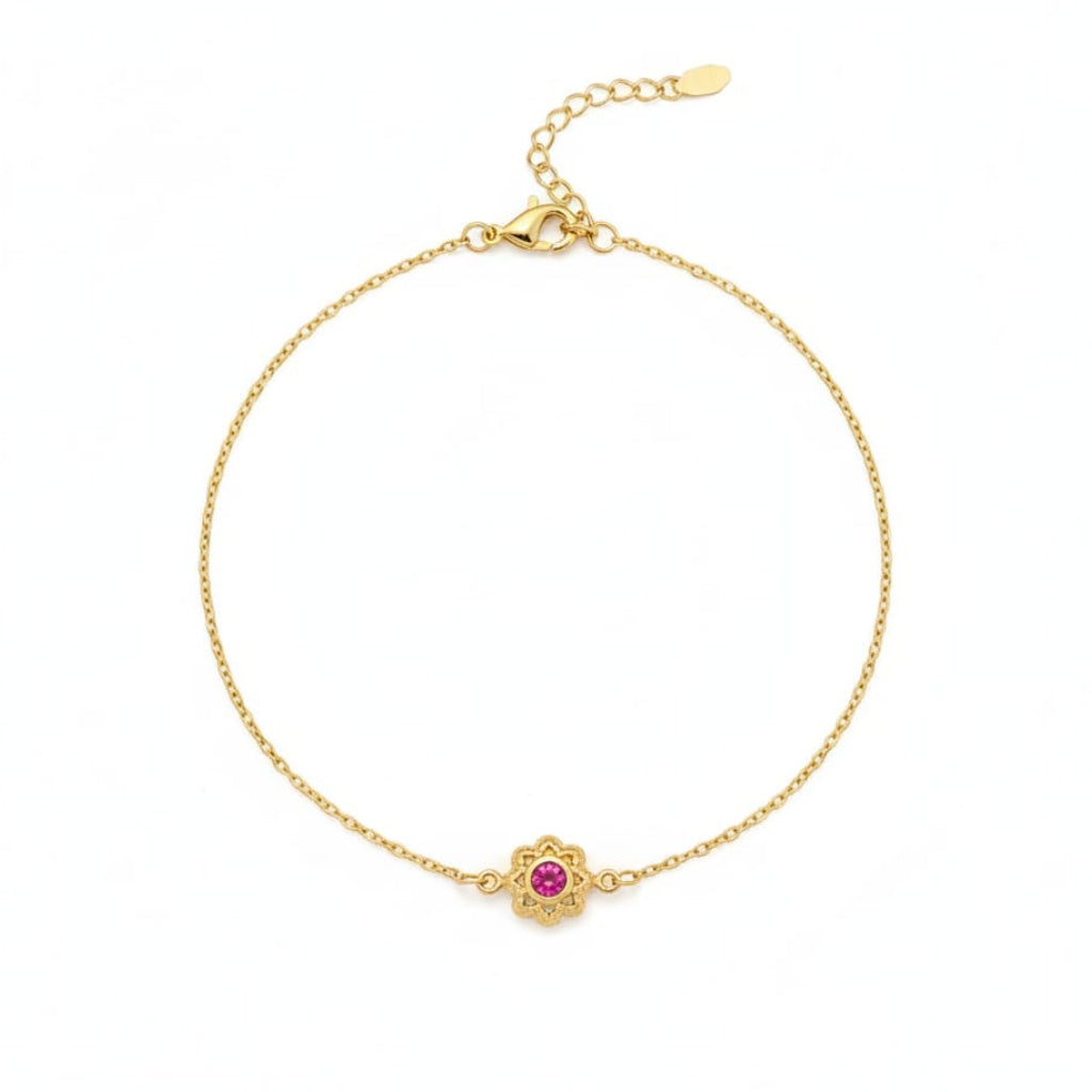 18K Real Gold Red Dragon Eye Bracelet