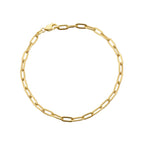 18K Real Gold Paper Clip Bracelet