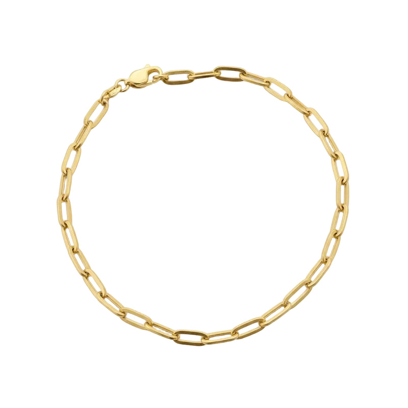 18K Real Gold Paper Clip Bracelet - Gold Bracelets - Embellish Gold