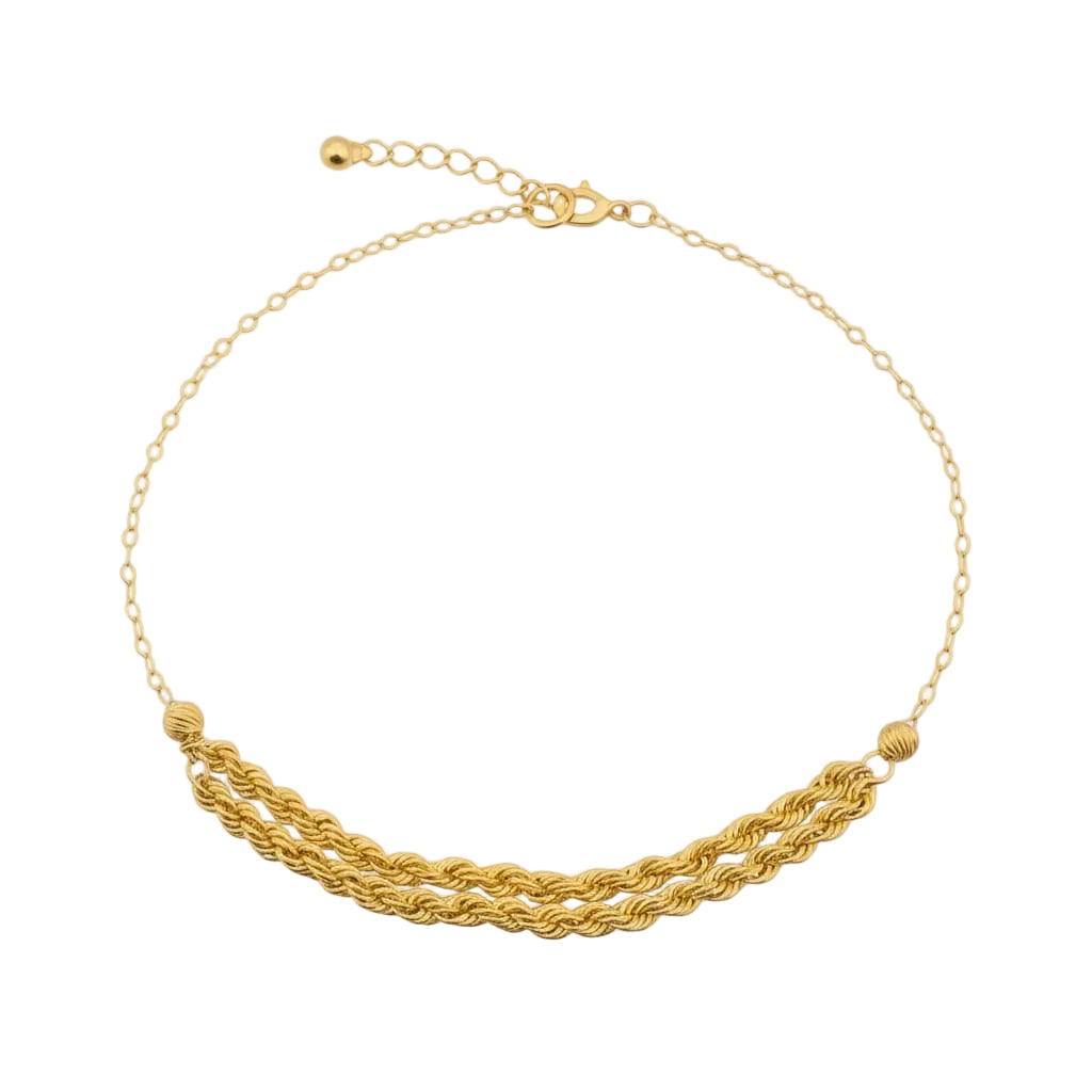 18K Real Gold Double Layer Rope Bracelet - Gold Bracelets - Embellish Gold