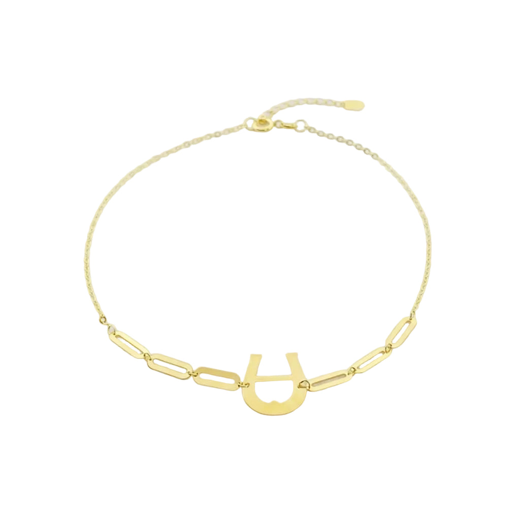 18K Real Gold Horse Nail Paper Clip Bracelet