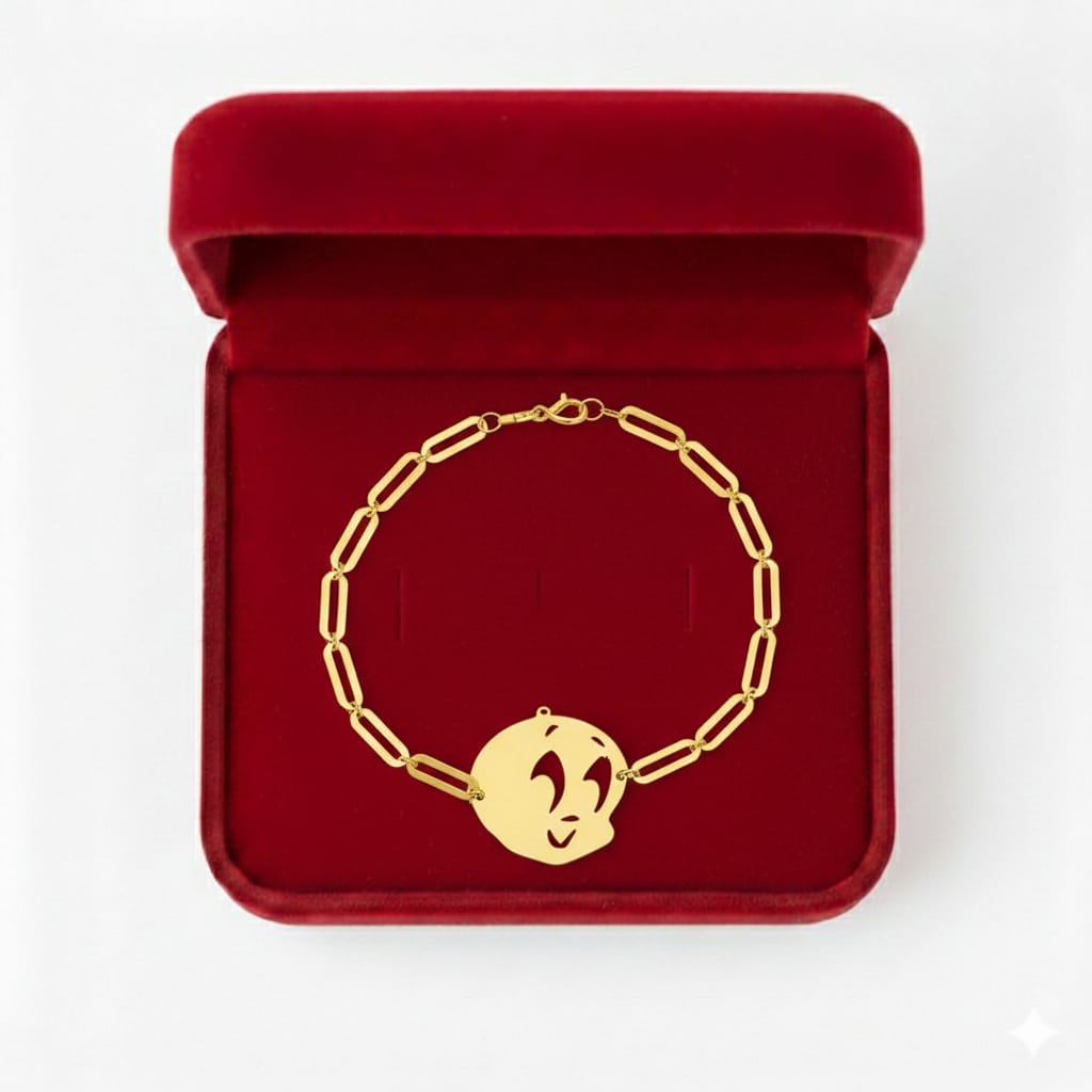 18K Real Gold Tweety Kids Bracelet