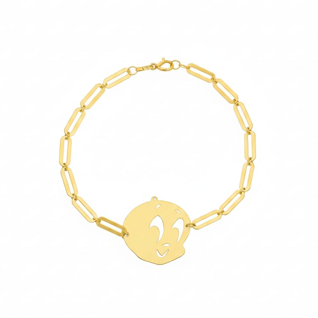 18K Real Gold Tweety Kids Bracelet