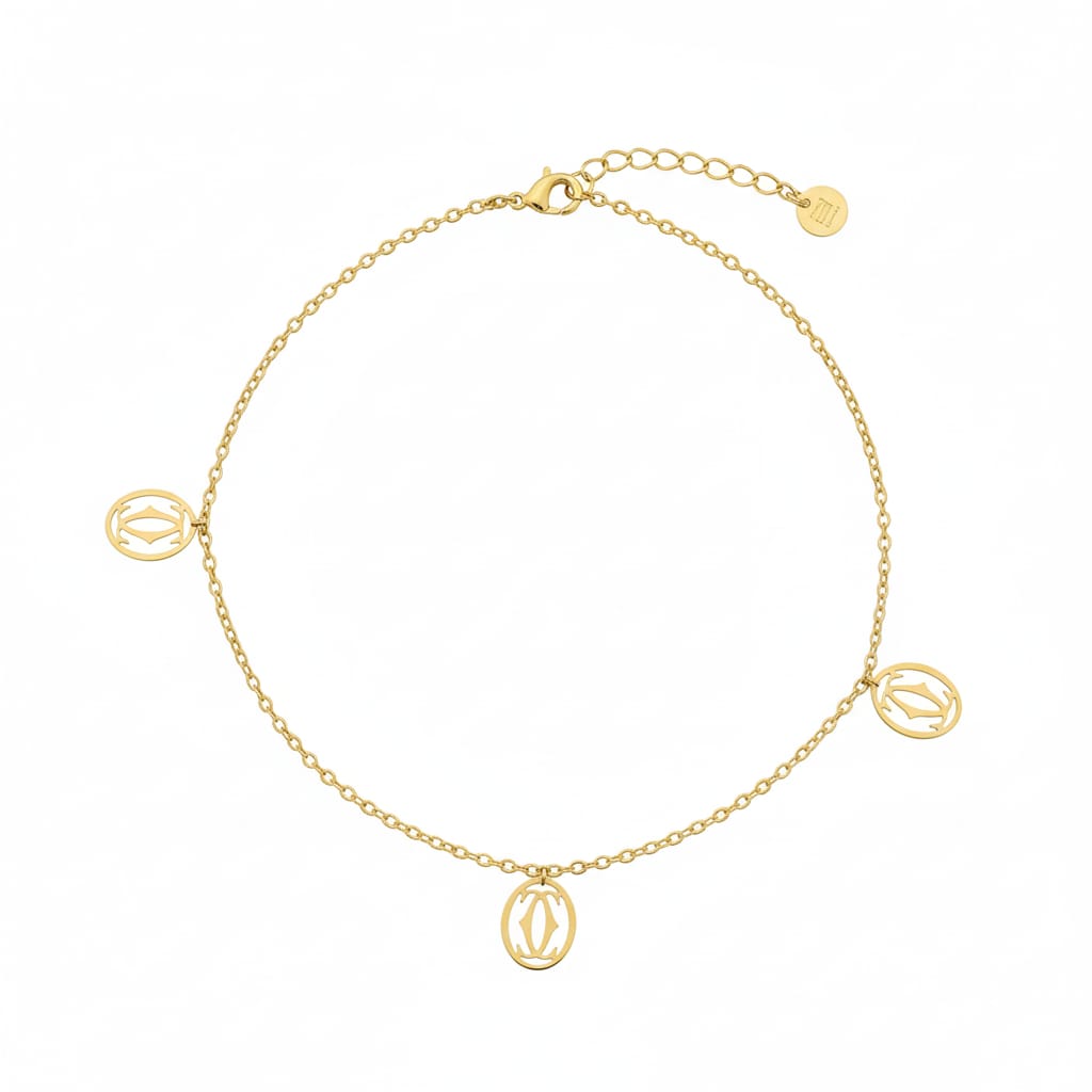 18K Real Gold Versatile 3 Pendant Bracelet