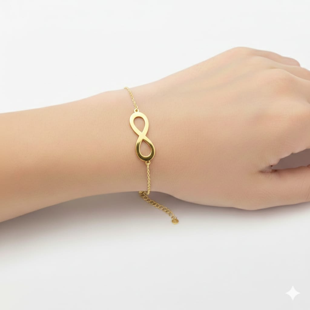 18K Real Gold Infinity Bracelet