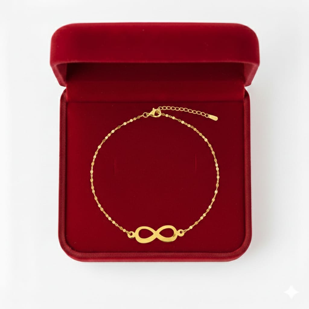قلادة إنفينيتي من الذهب الحقيقي عيار 18 قيراط في سلسلة مرآة
