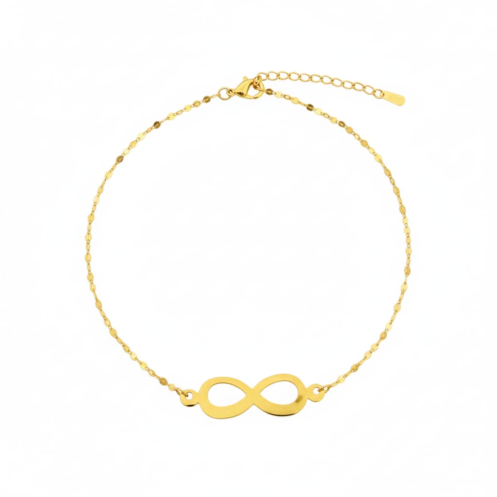 قلادة إنفينيتي من الذهب الحقيقي عيار 18 قيراط في سلسلة مرآة
