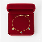 18K Real Gold Rope Chain Evil Eye Bracelet