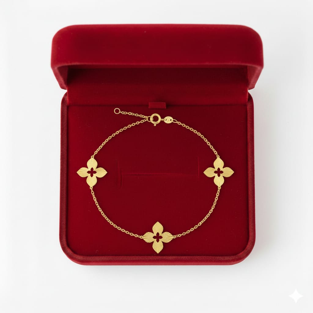 18K Gold 3 Roberto Flower Bracelet