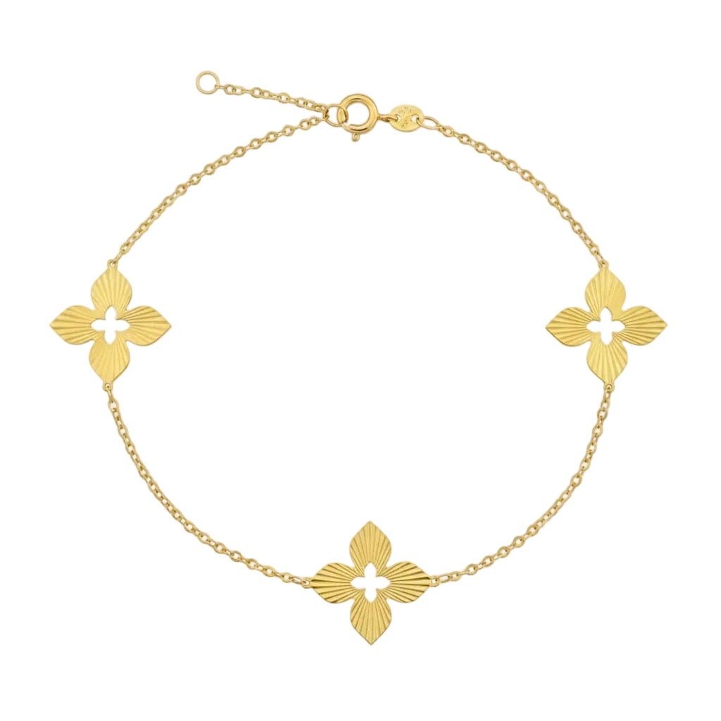 18K Gold 3 Roberto Flower Bracelet