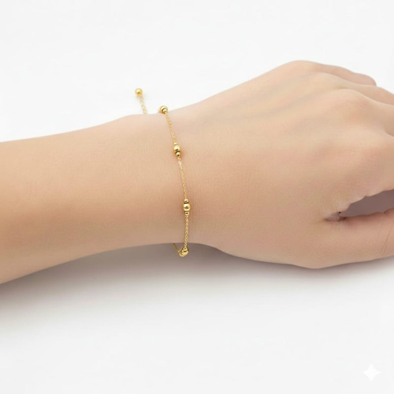 18K Real Gold 15 Balls Bracelet - Gold Bracelets - Embellish Gold Jewelry & Diamond