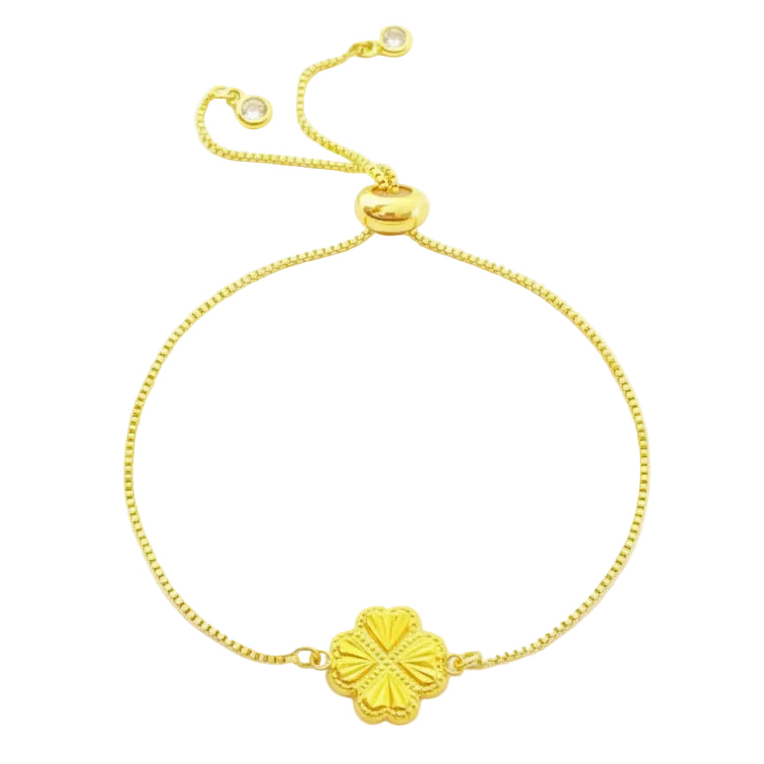 18K Gold Pendant with Plated Chain Bracelet (No:5) - Gold Bracelets - Embellish Gold