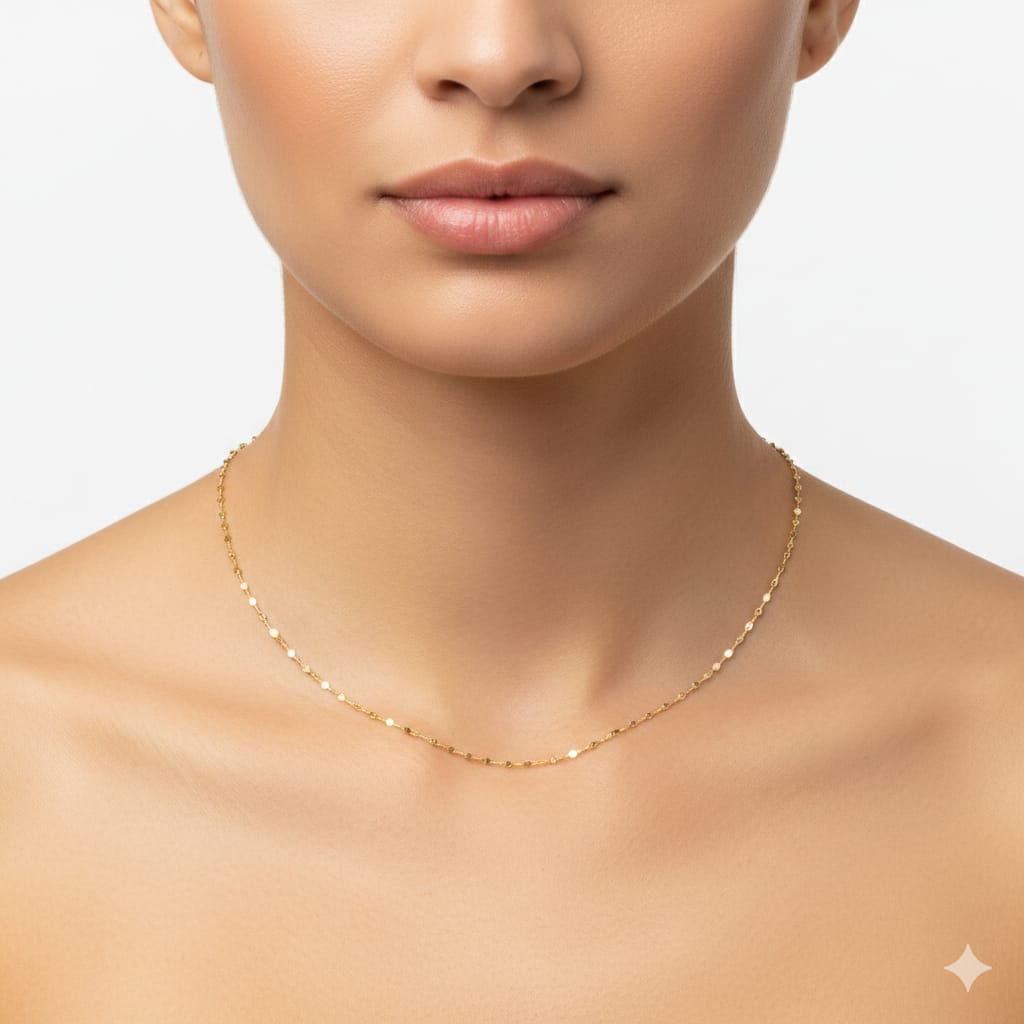 18K Real Gold Mirror chain