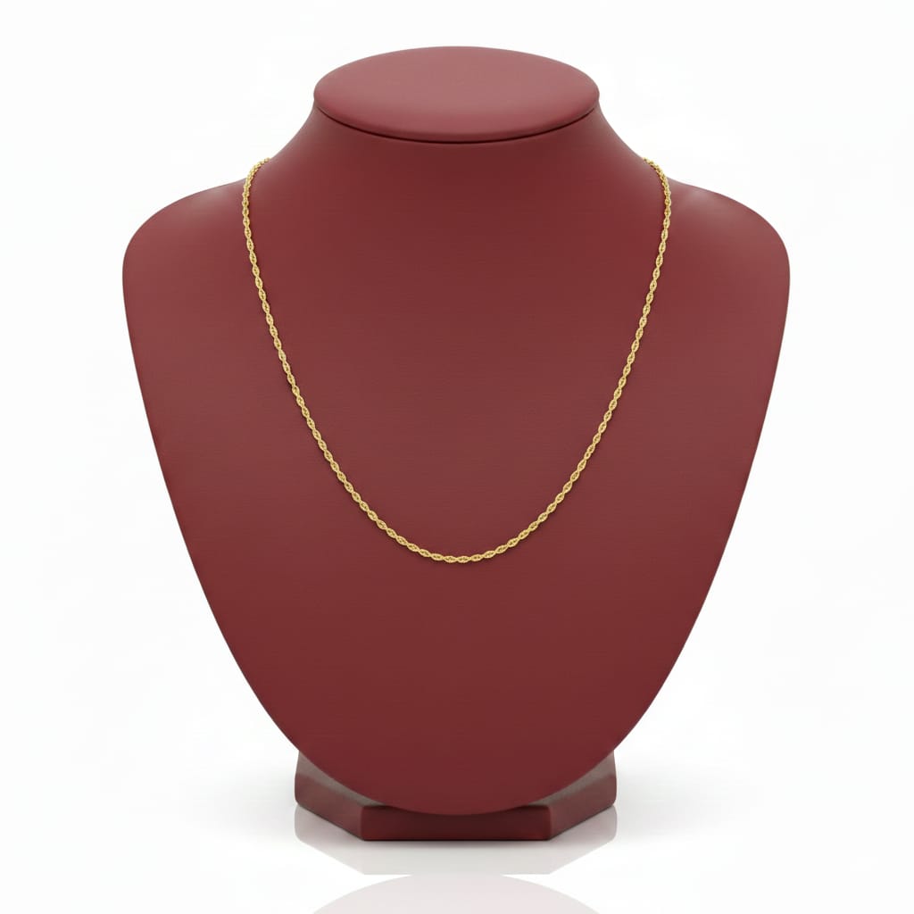 18K Real Gold Rope Chain