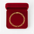 18K Real Gold Figaro Bracelet
