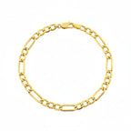 18K Real Gold Figaro Bracelet