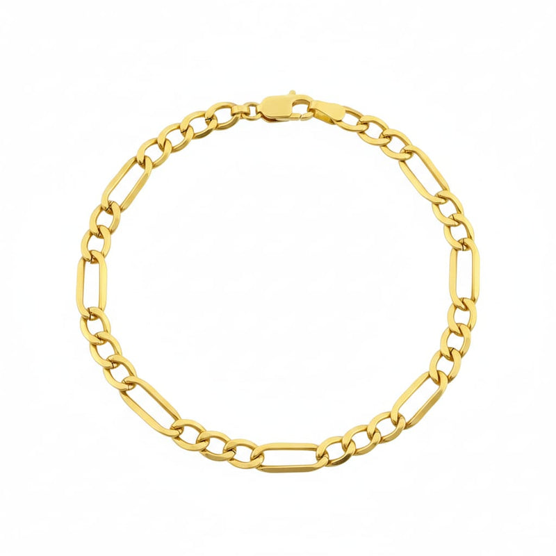 18K Real Gold Figaro Bracelet - Gold Bracelets - Embellish Gold