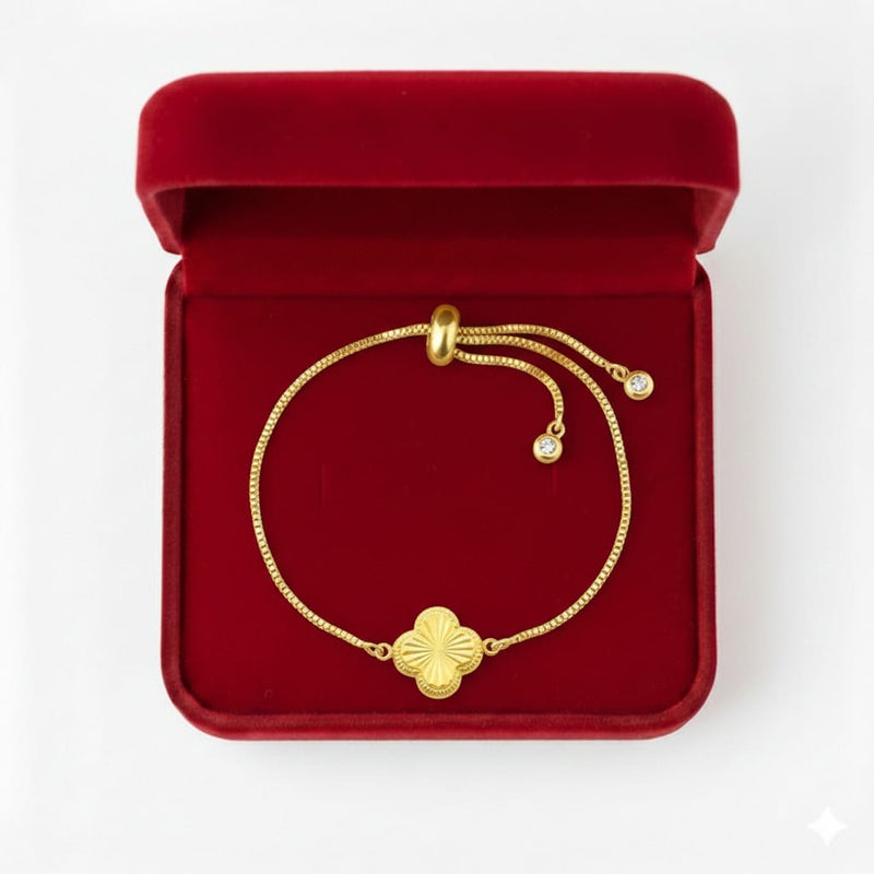 18K Real Gold Flower with Gold Plated Chain - Gold Jewellery - Embellish Gold