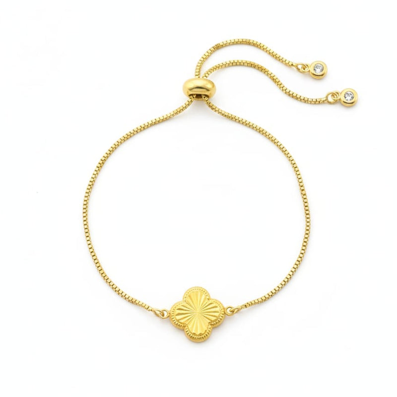 18K Real Gold Flower with Gold Plated Chain - Gold Jewellery - Embellish Gold