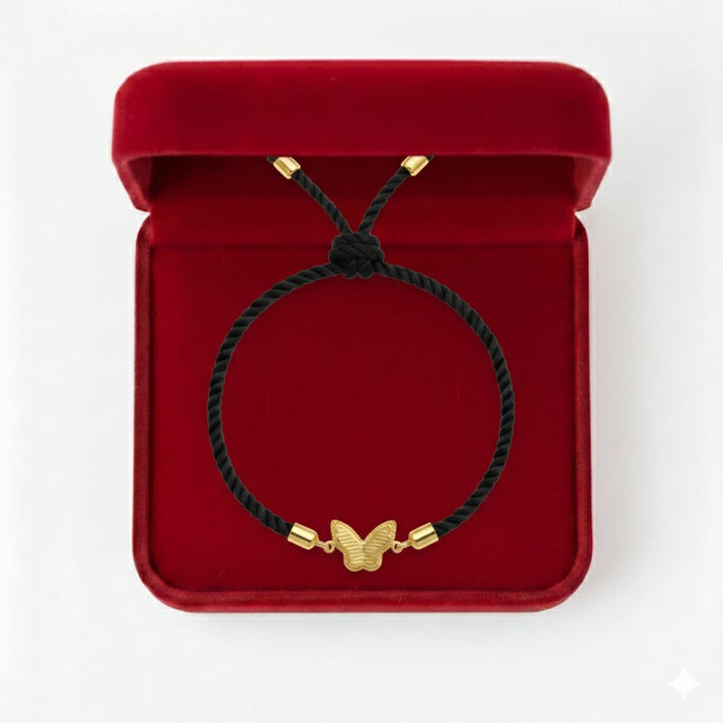 18k Gold Butterfly Bracelet with thread charm - Shop - Embellish Gold Jewelry & Diamond