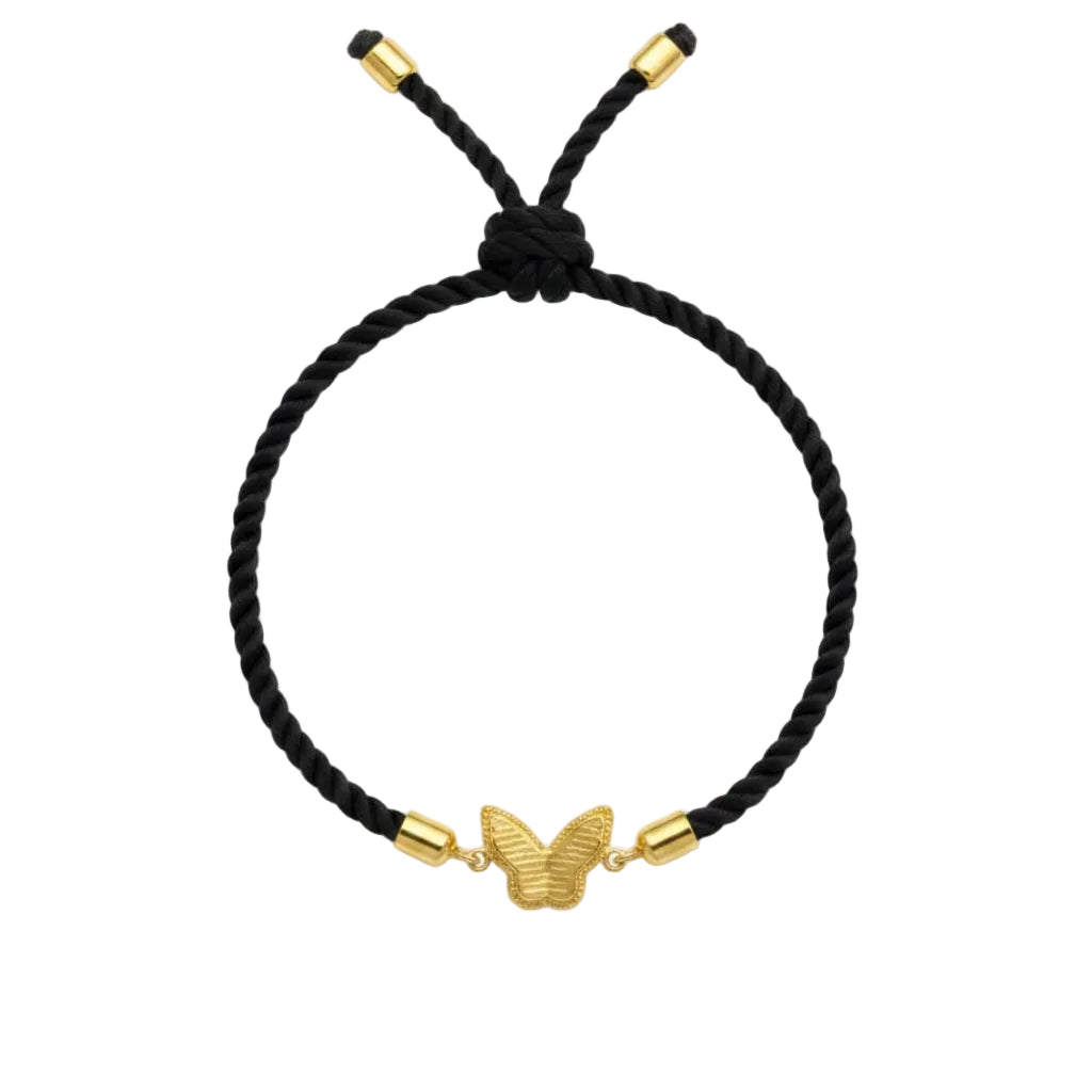 18k Gold Butterfly Bracelet with thread charm - Gold Bracelets - Embellish Gold Jewelry & Diamond