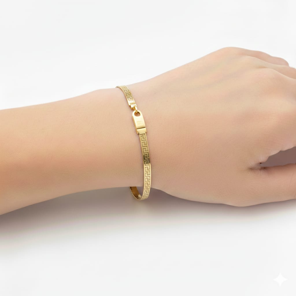 18K Real Gold Versace Snake Chain Bracelet - Gold Bracelets - Embellish Gold