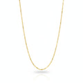 Gold chain necklace on a white background