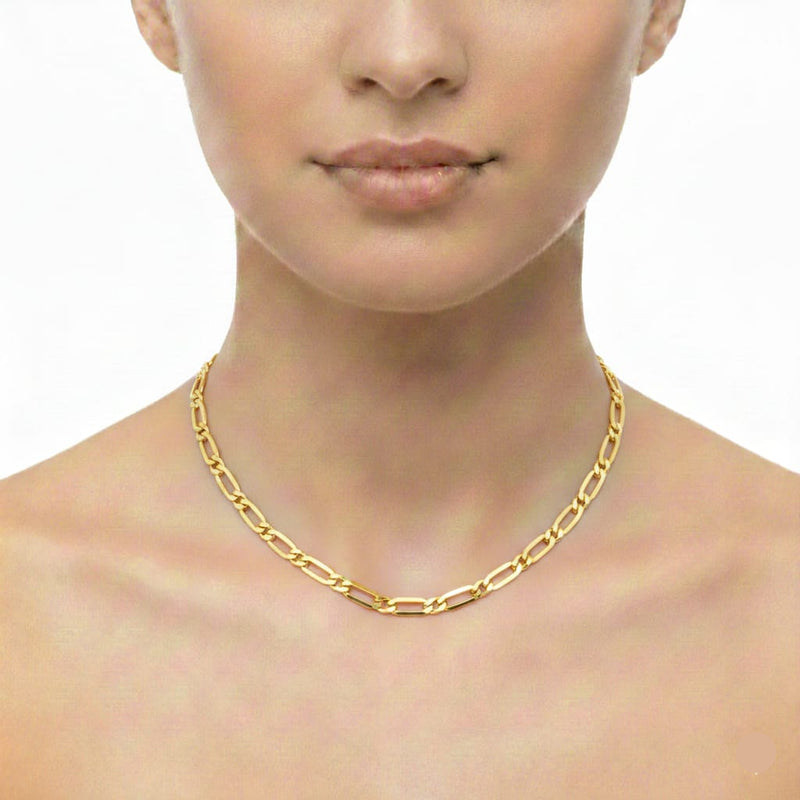 18k Gold Figaro 1 Chain - 18k Gold Chain - Embellish Gold Jewelry & Diamond