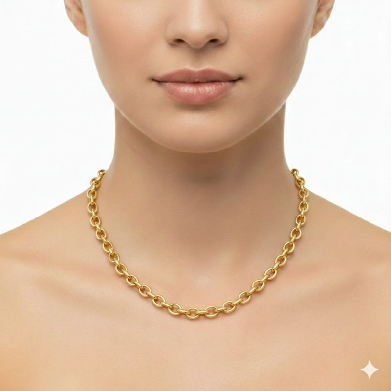 18k Gold Rolo Chain - 18k Gold Chain - Embellish Gold Jewelry & Diamond
